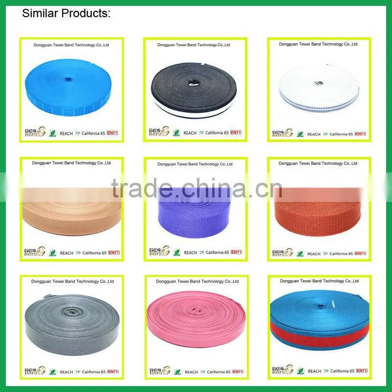 Customized polyester washed web belt striped webbing