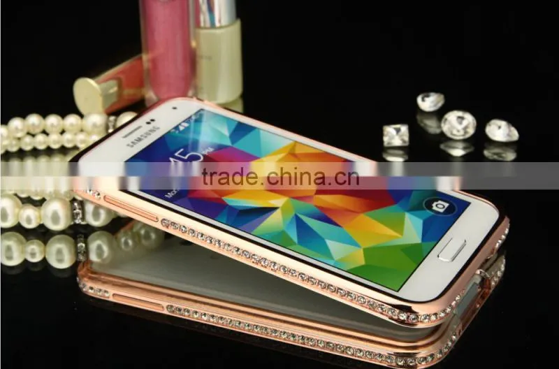 Diamond Slim Metal Aluminum Bumper Buckle Case for Samsung Galaxy S5