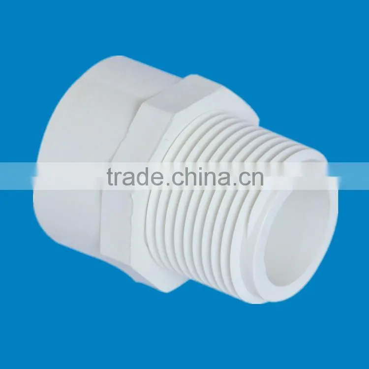 BOYAN zhejiang taizhou huangyan plastic pipe fitting for bathroom ASTM sch 40 male adapter
