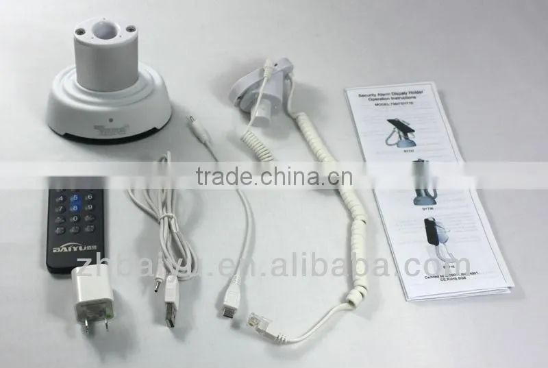 Independent chargable security alarm aluminum phone holder