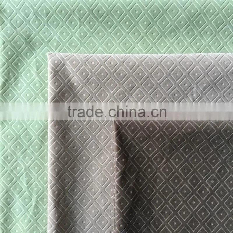 New style 3D embossed flock fabric for upholstery, cushion, bag