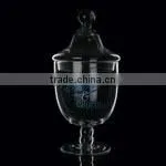 Amber spray color customized glassware candy gift jar cheap popular factory model