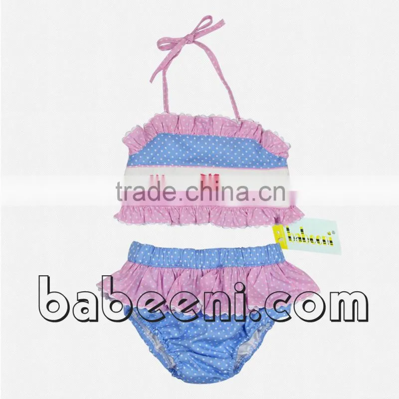 Summer crab handmade smocked bikini for baby girl