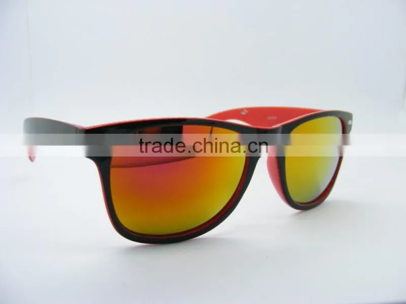 Taizhou Duqiao Factory Gold Mirror lenses sunglasses withPC farme