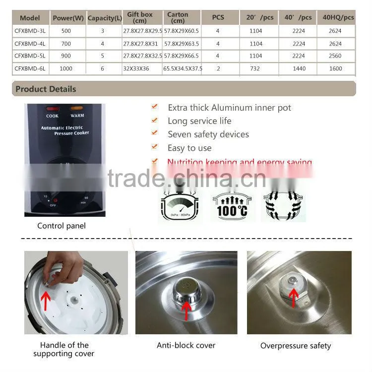 6L 1000W Iran pressure cooker