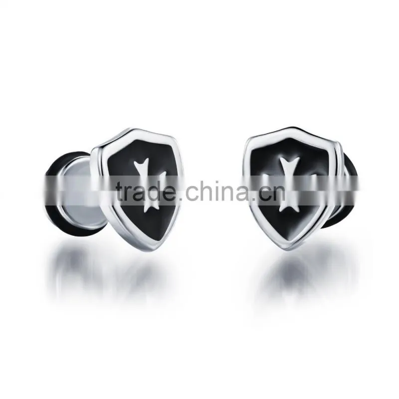 2016 fashion stainless steel body jewelry Catholic shape Catholic cross male earring