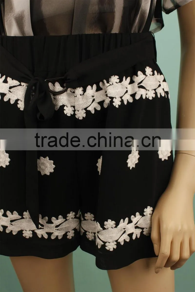 2016 casual short women black pants