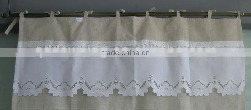 Polylinen cutwork curtain