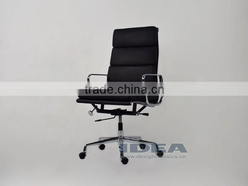 Replica Charles Soft Pad Office Chair - Black Color Genuine Leather