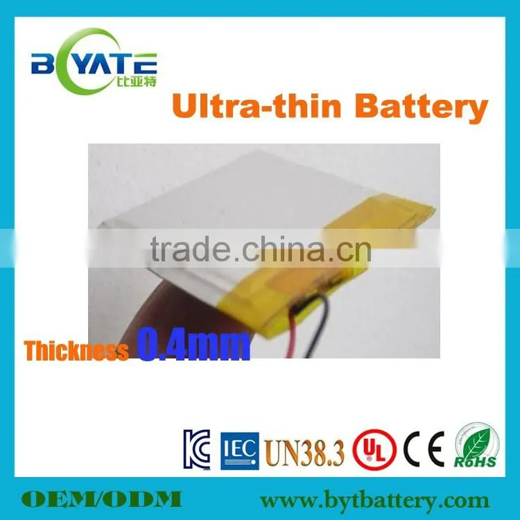 Newest UL,CE, KC Certificated Rechargeable 3.7V Toy Watch Battery Manufacturer