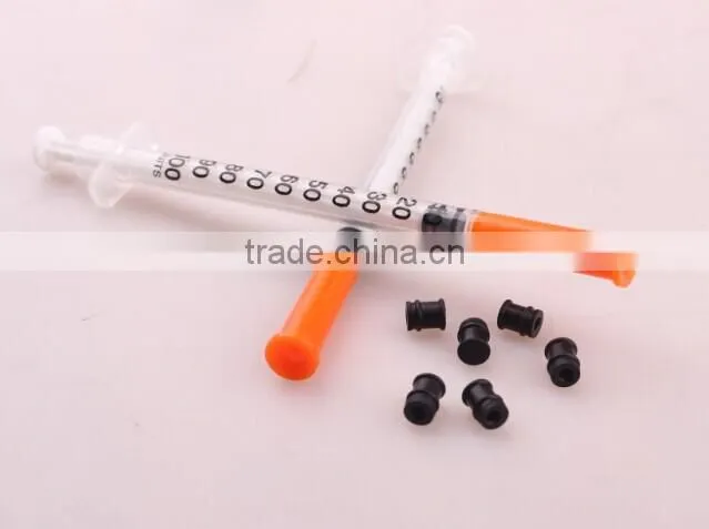 1ml black color rubber piston for disposable syringe