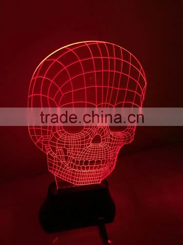Skull Night Light 3D Visual LED Night Light Creative Lava Table Lamp Novelty Lighting bedroom light