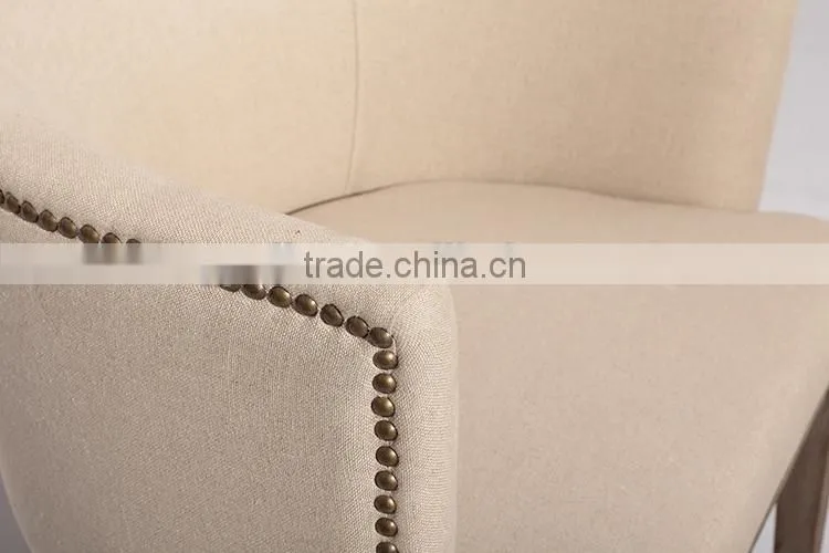 American Wooden Upholstered Armchair