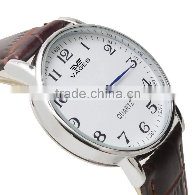 leather PC21 quartz arabic numberals dial wrist watch