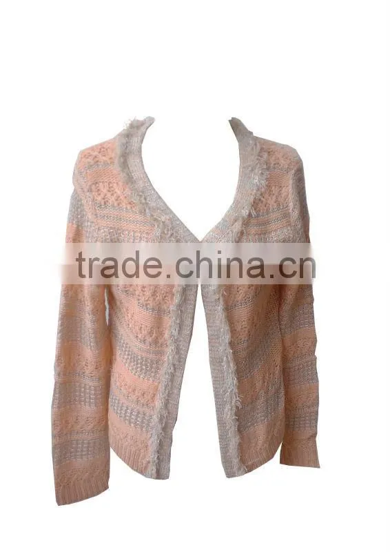 small quantity wholesales long sleeve high quality cashmere sweater for lady