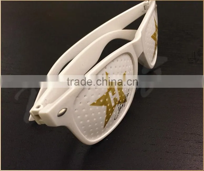 Hot Sell Lens Printing Sunglasses With Custom Logo Lens Pinhole Sticker funny party glasses