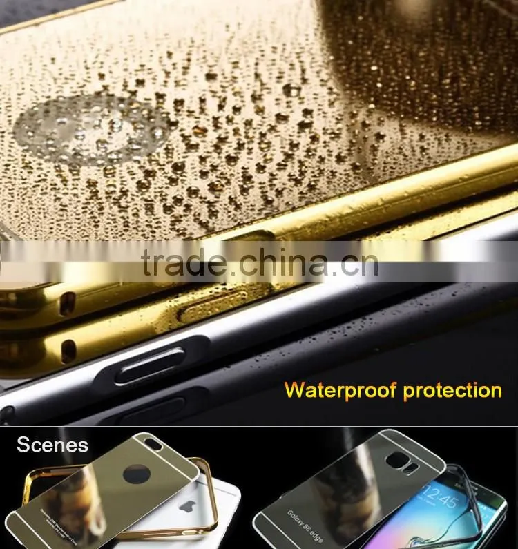 Plastic material cellphone accessory PC back mirror phone cover for iPhone 6 6s plus aluminum bumper case