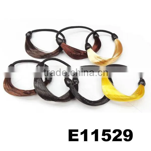 black human hair wig hair rubber band with bow