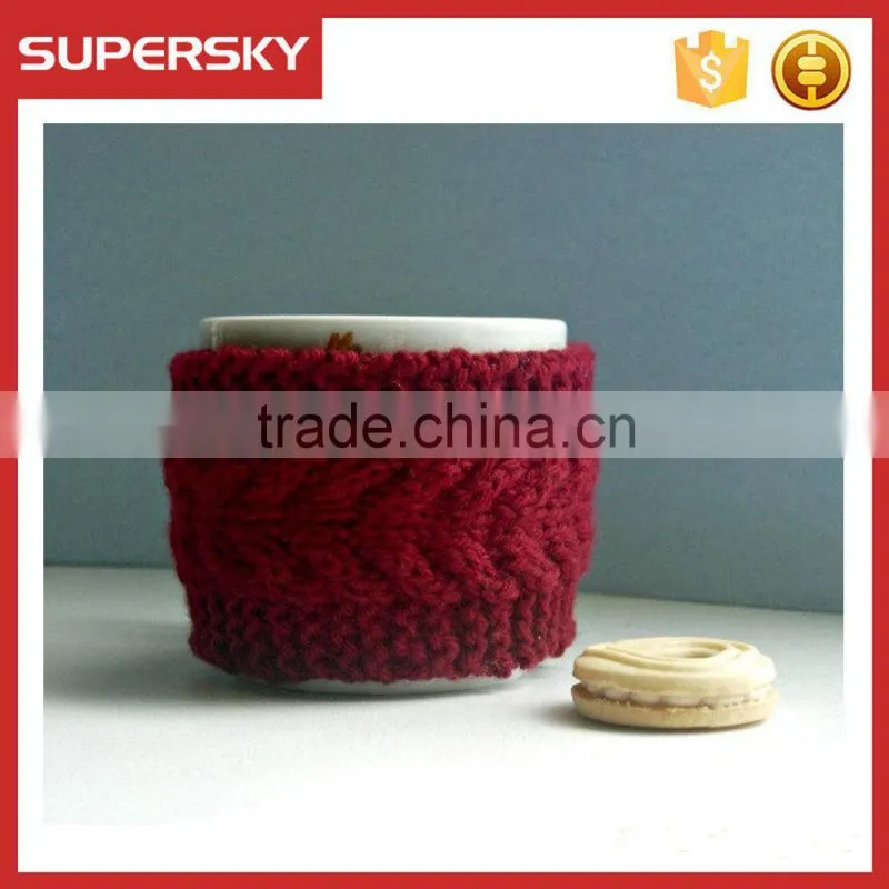 V-67 Warming crochet knitted cosy sleeve cup mug sweater