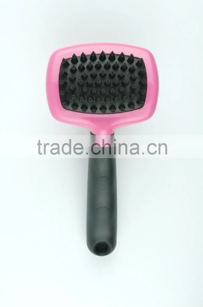 trade assurance new pet product rubber handle brush bathing