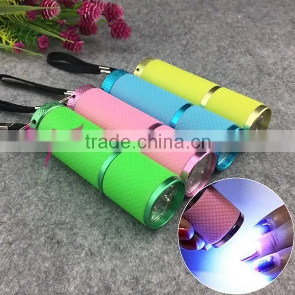 UV light nail dry flashlight torch, Nail Polish Nail Shellac UV Gel 9 LED UV Flashlight