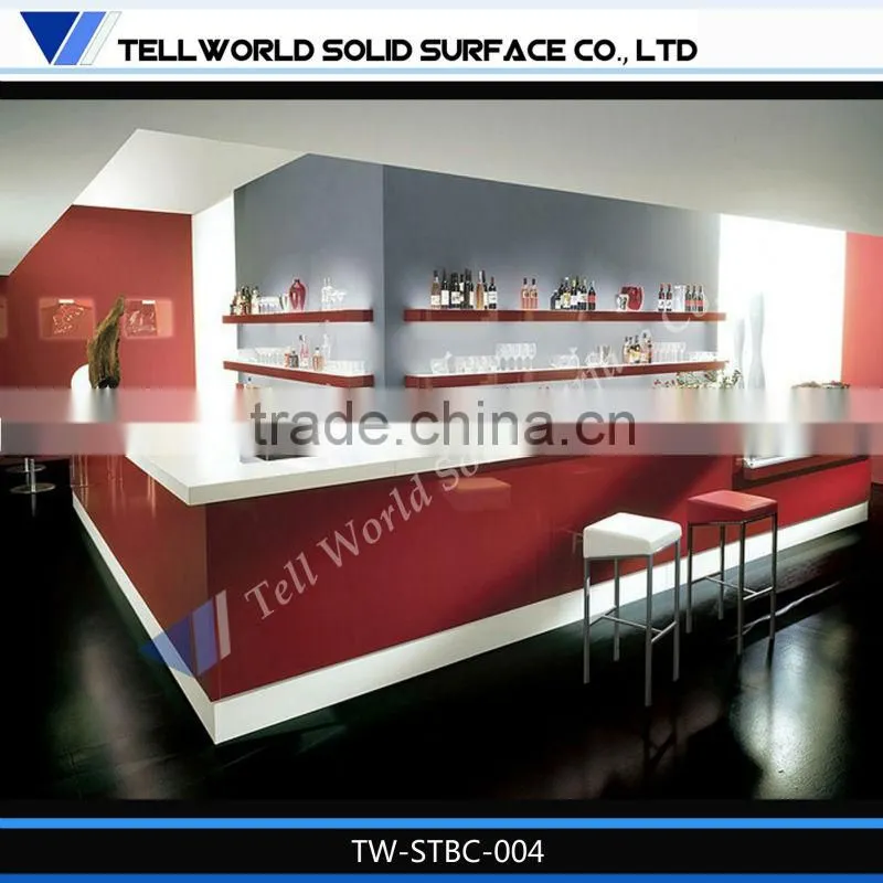 hot sale modern fashionable high quality beauty luxury artificial marble mini led bar counter