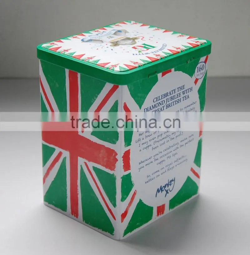 2016 hot sales fashion style tin tea can food tin box candy tin box