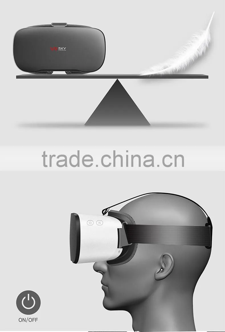 2016 New VR Headset, All in One VR 3D Glasses with Quad core CPU 2GB RAM 16GB Flash Android 4.4 OS 4000mA Lithium Battery