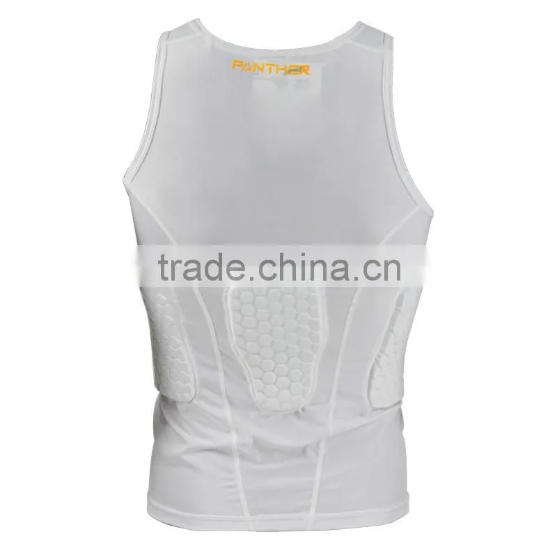 rugby padded compression wear,sleeveless football protective padded compression wear,dri fit breathable padded compression wear