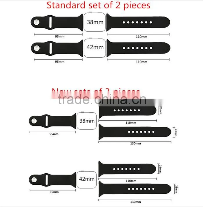2016 hot selling 3pcs silicone watch band for apple watch,original cheap silicon watch strap for apple watch band strap