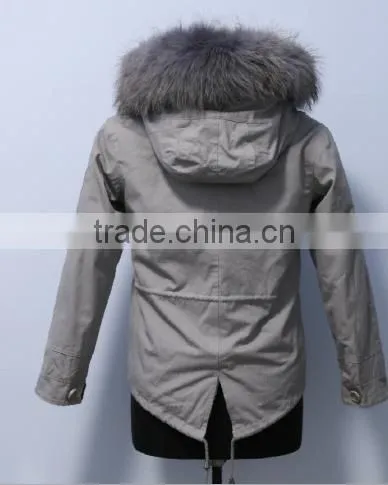 2016 new hot selling parka jacket with real fox fur collar