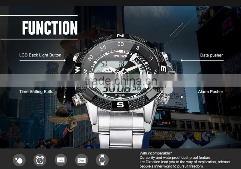 WEIDE Wholesale Wrist Watch Waterproof Cold Light Sport Watches