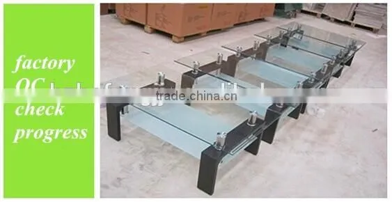 wholesale modern glass coffee table with mdf legs