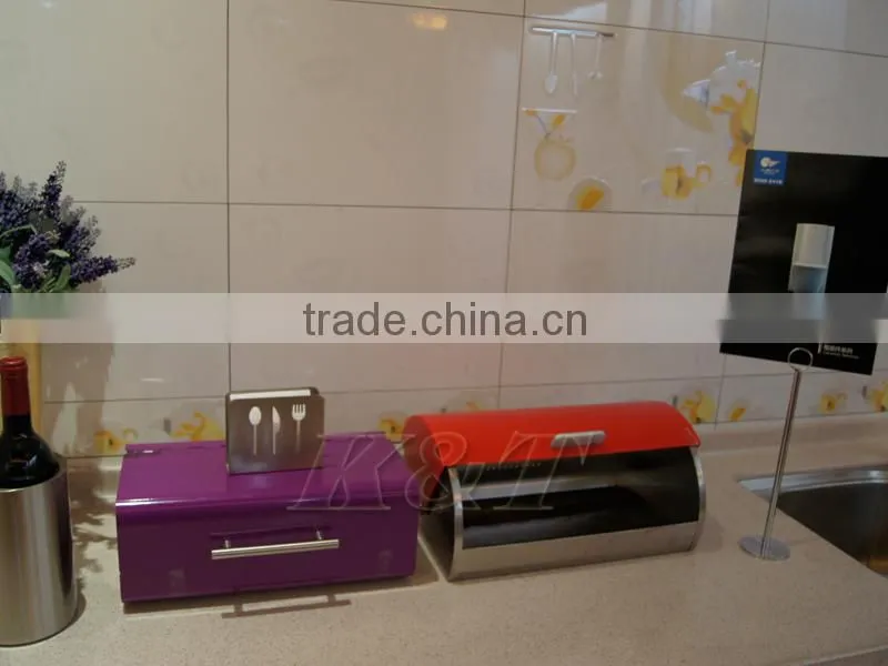 Small modern stainless steel bread box