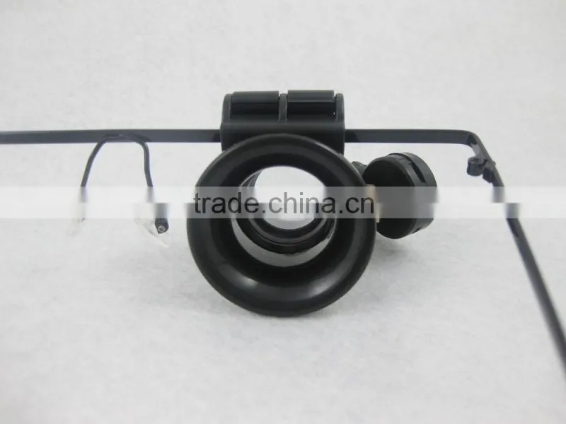 High quality Optical lens 2 LED Glasses Magnifier wholesale for repairing ,working,reading