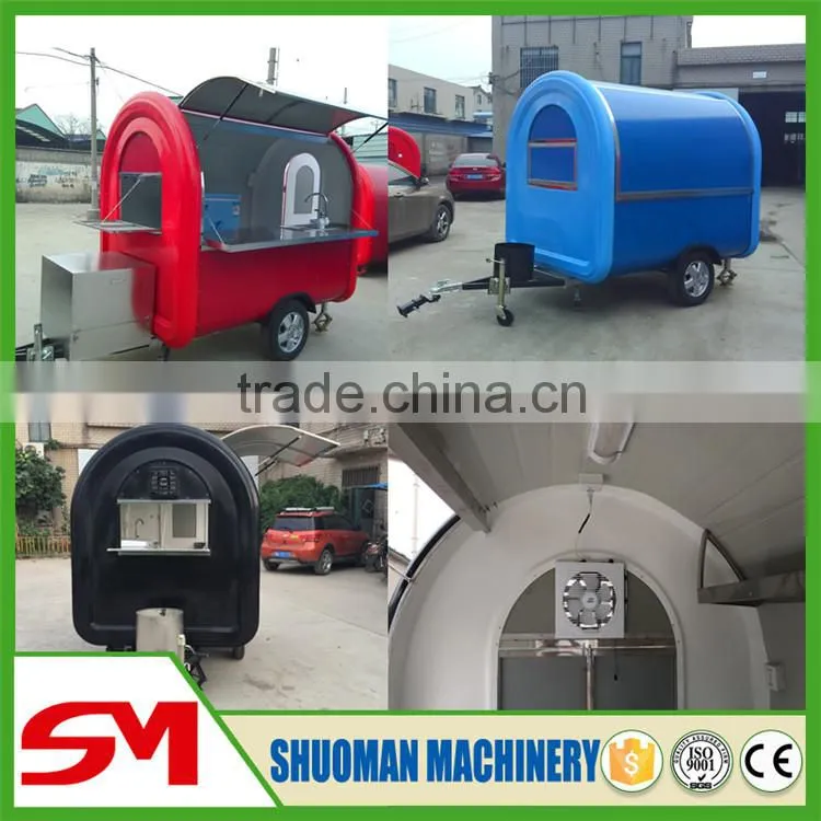 CE approved high color fastness mini mobile food carts for sale