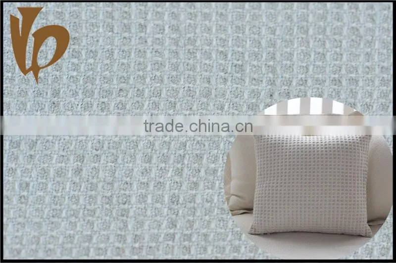 Waffle Natural / Gray Linen Polyester Fabric