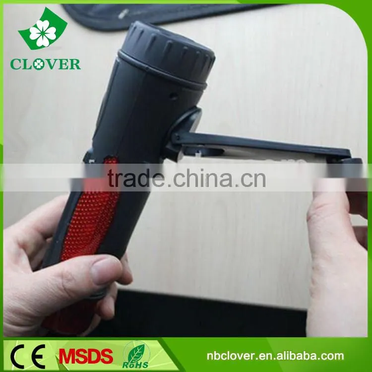 Brightness 4 LED rechargeable hand crank torch light with warning light