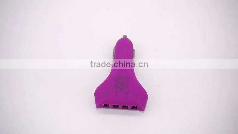 4.8A/6.8A Speed Fast Universal Portable Life 4usb Port Car Charger with colorful
