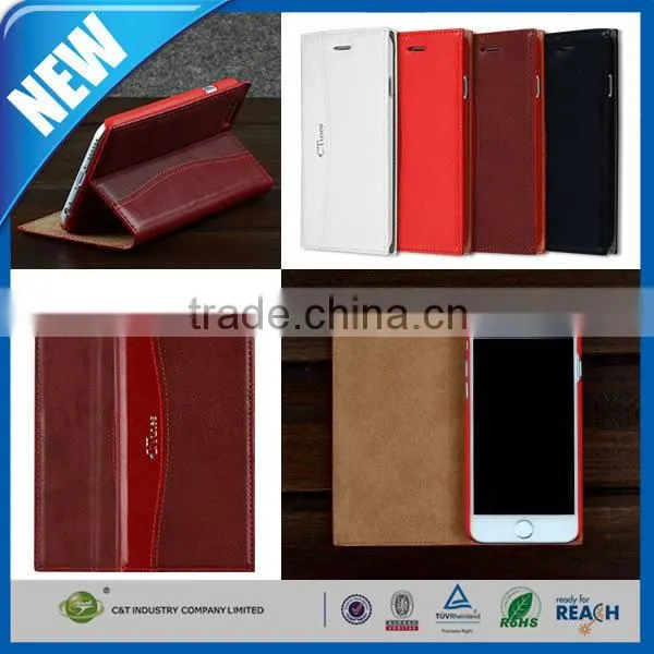 C&T Luxury pu leather wallet flip cover case for coolpad note3