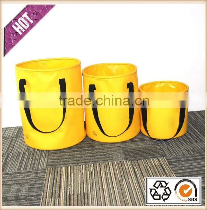 Fishing Folding Bucket 10L 20L 30L Flexible and Foldable PVC Tarpaulin Folding Bucket With Lid