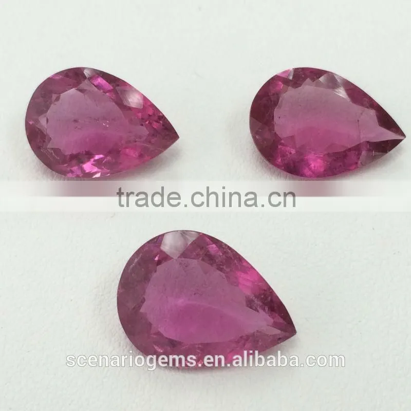 #14OMZZ Natural Pink Tourmaline Pear Cut Faceted Loose Gemstone Rubellite