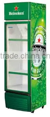 supermarket upright glass display showcase for beverage