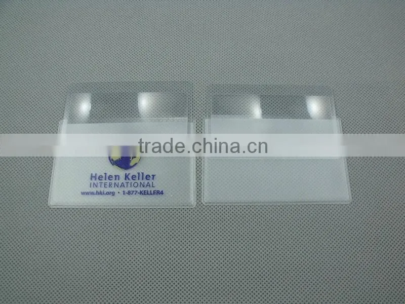 Promotional Business card pvc magnifier , pvc magnifier bookmark , magnifying glass business cards