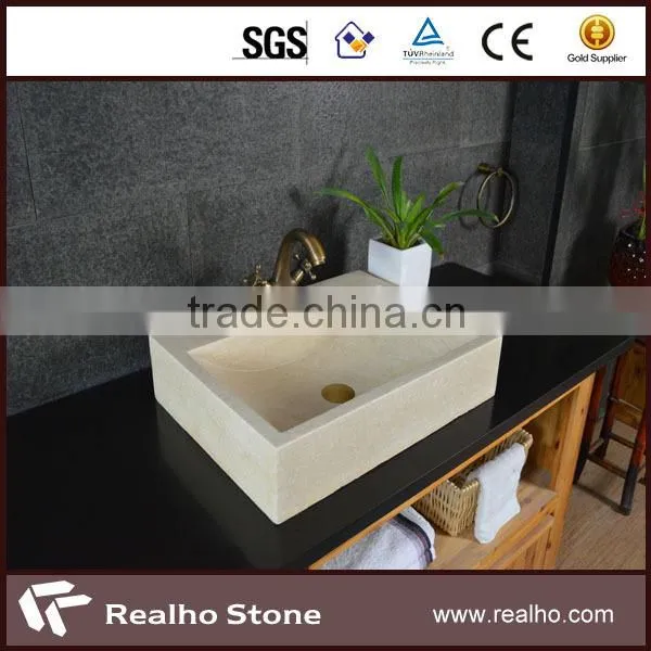 polished brown granite basin