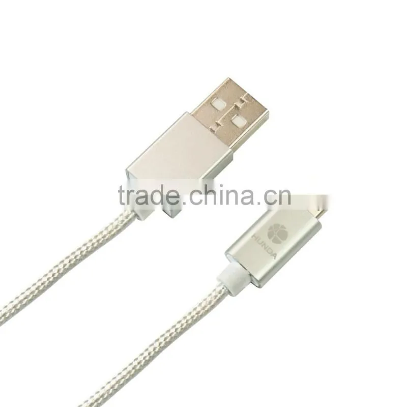 Black White Micro Nylon Braided Durable Data Transfer Charging Micro USB Cable for Android Mobile Phone