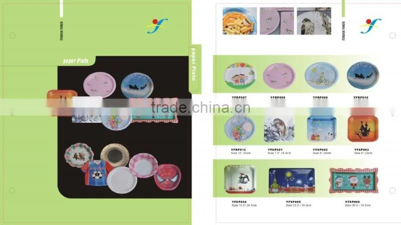 Rectangular customer designed food grade cardboard fast food plates