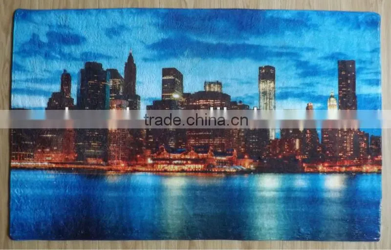 city scenery photo print bath mat