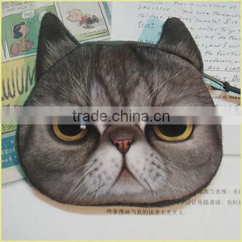 Animal wholesale cat dog face coin purse & ladies coin purse