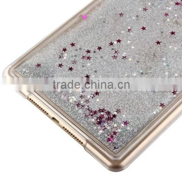 Hard plastic bling bling flowing sand tabet case for ipad mini, for mini ipad 4 cover case sparkling quicksand design